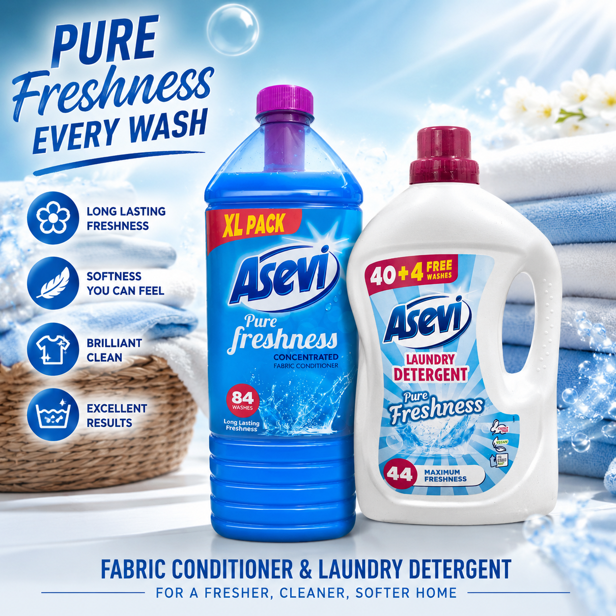 Asevi Pure Freshness Detergent & Fabric Softner