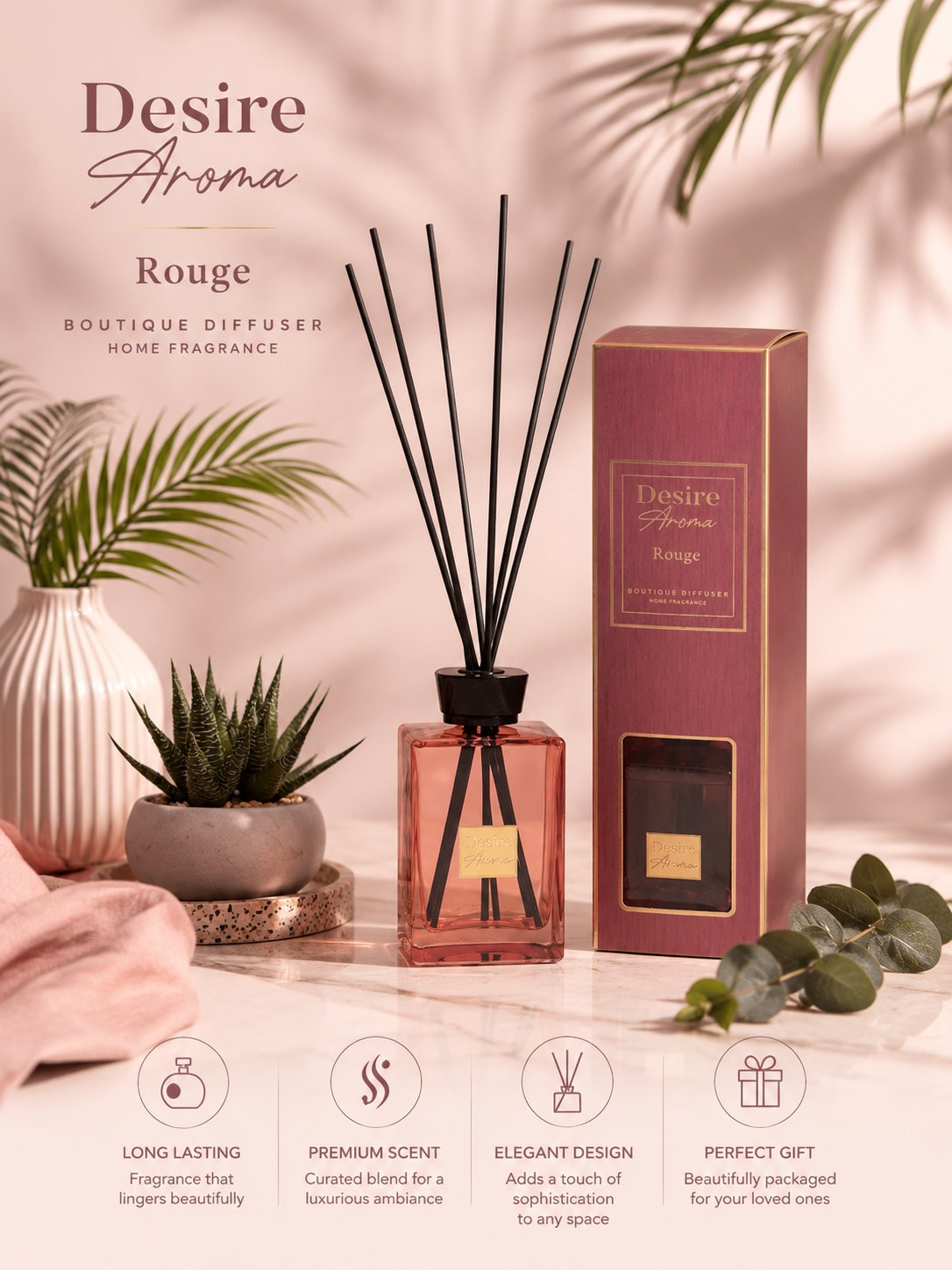 Desire Aroma Reed Diffuser 500ml Home Fragrance Inspired By....