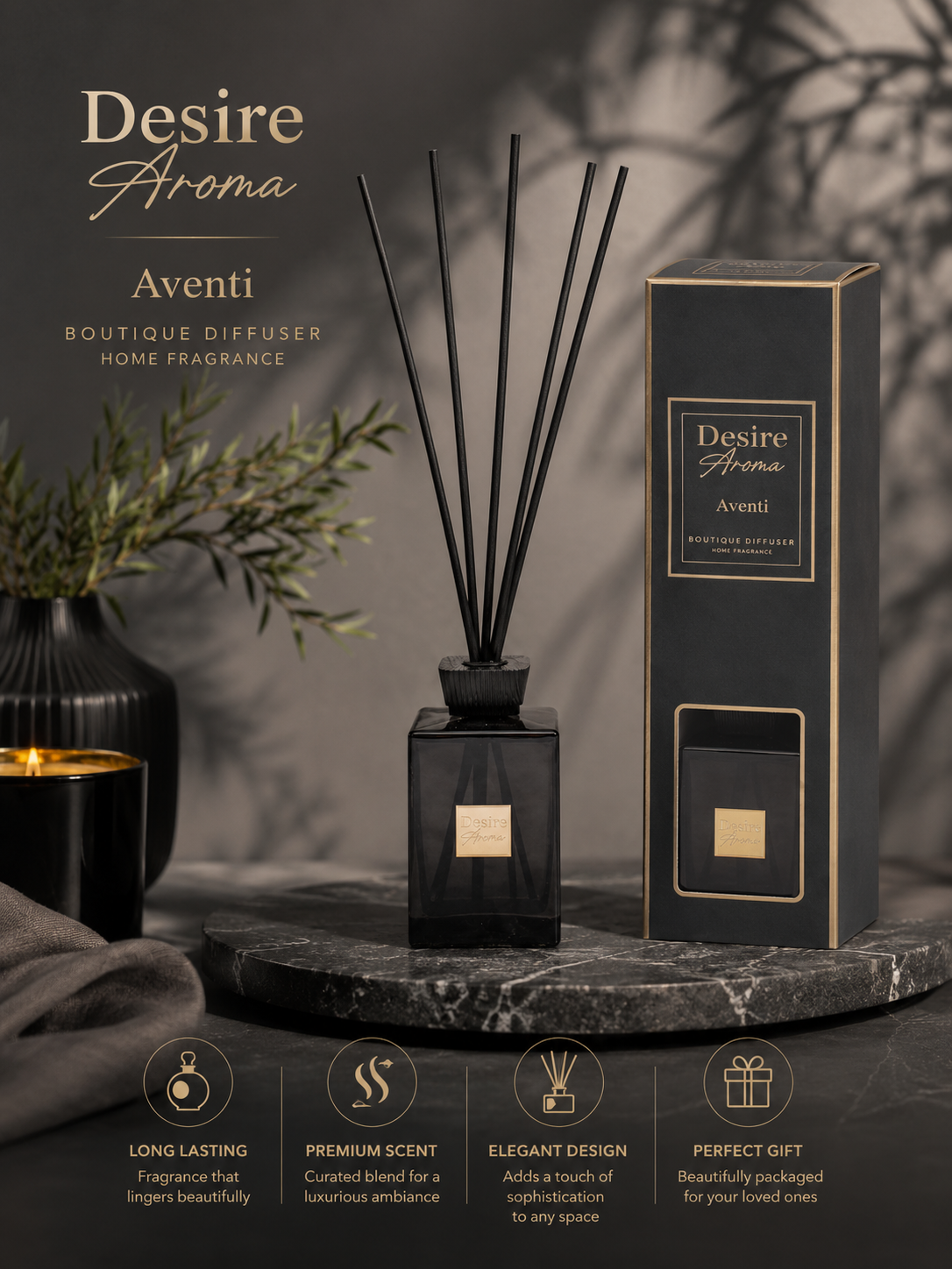 Desire Aroma Reed Diffuser 500ml Home Fragrance Inspired By....