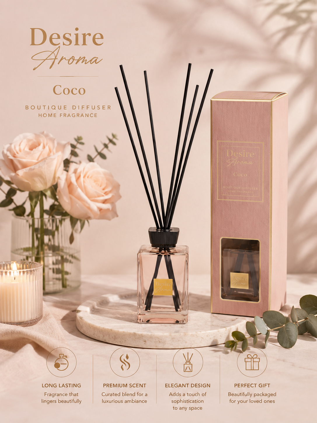 Desire Aroma Reed Diffuser 500ml Home Fragrance Inspired By....