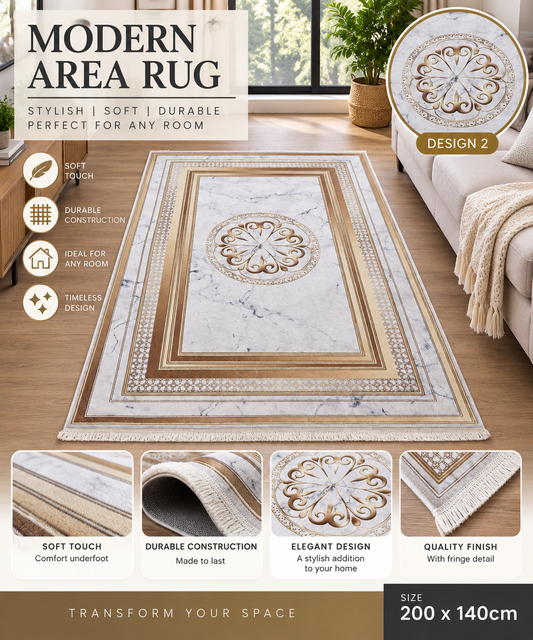 Modern Area Rug 200x140cm Large Living Room Carpet Geometric Design