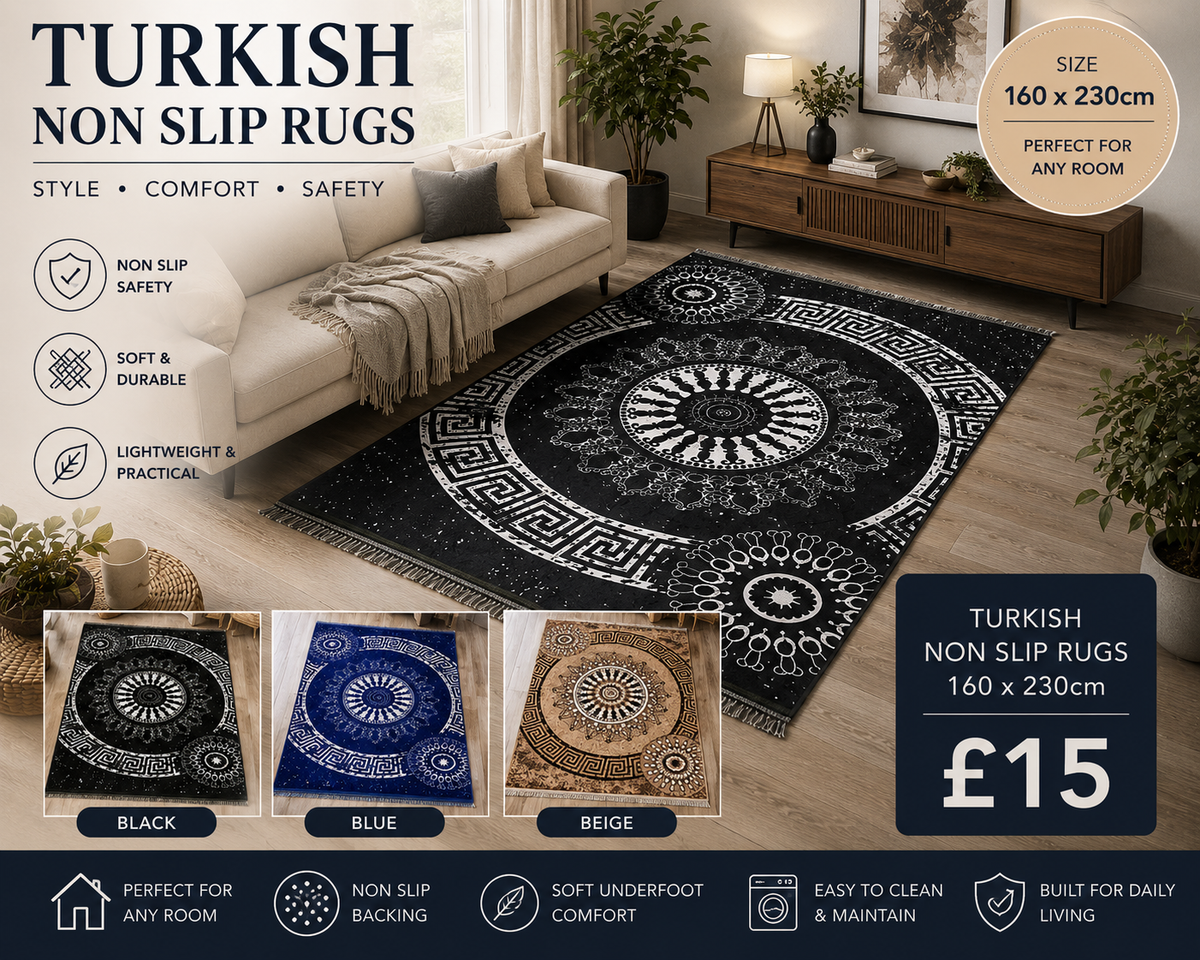 Turkish Non Slip Rugs and Runners