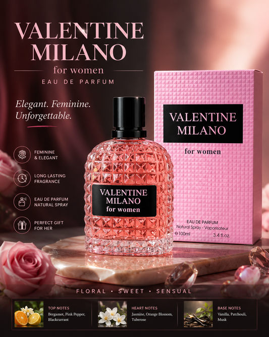 Valentine Milano For Women Eau De Parfum 100ml Ladies Perfume Spray