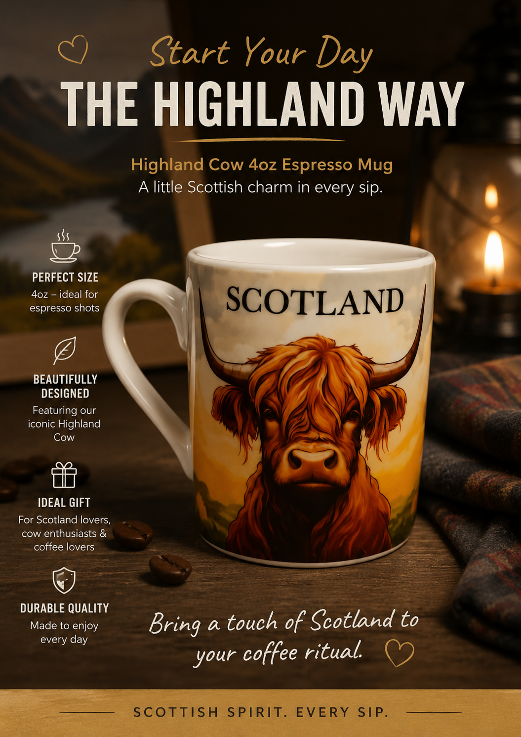 Highland Cow 4oz Espresso Mug