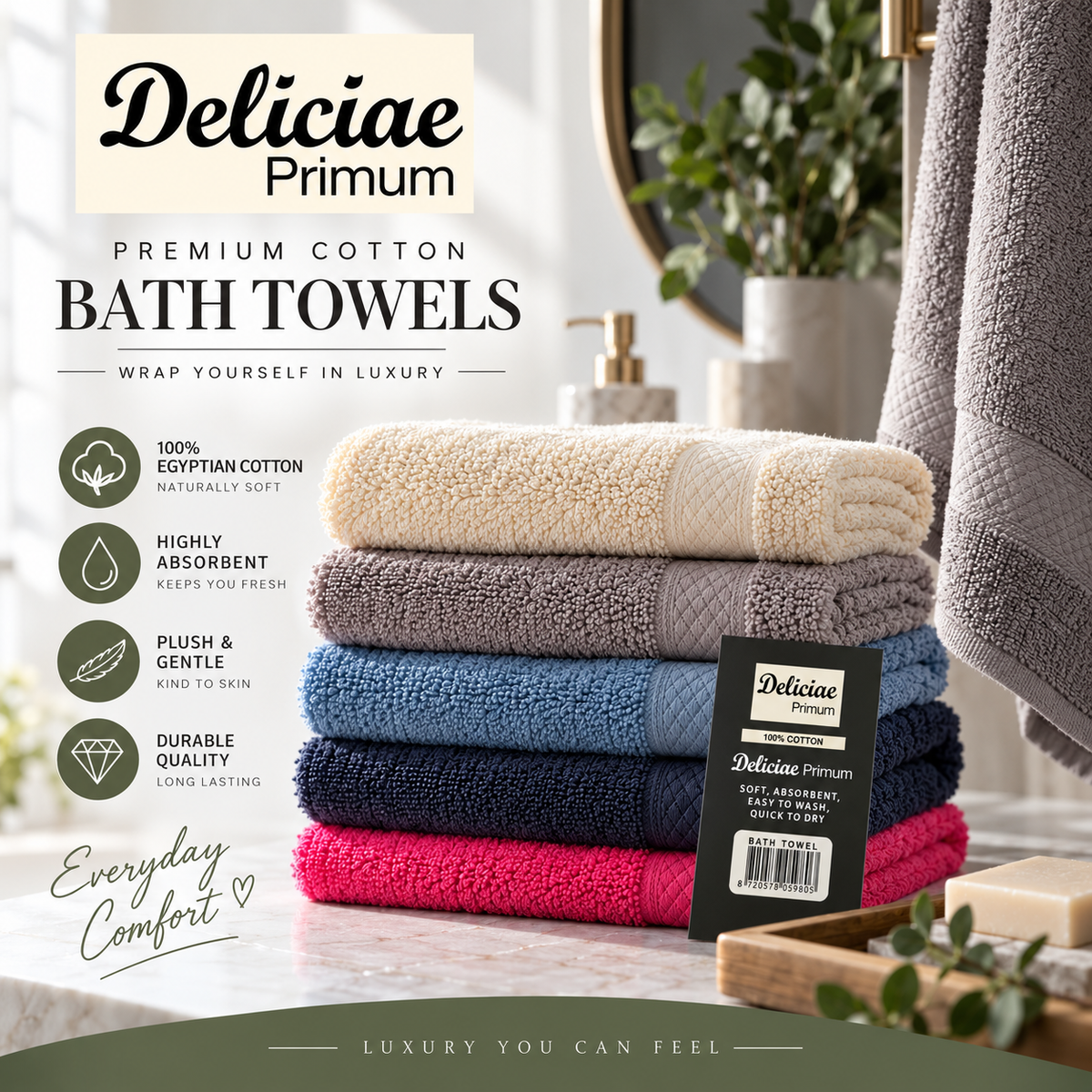 600 GSM Luxury Cotton Towels – Face Towels, Hand Towels, Bath Towels & Bath Sheets