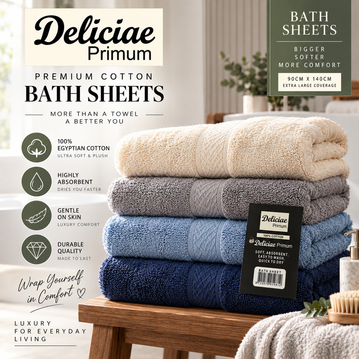 600 GSM Luxury Cotton Towels – Face Towels, Hand Towels, Bath Towels & Bath Sheets