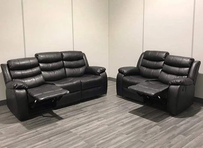 Black Roma 3 + 2 Recliners Manual Recliner