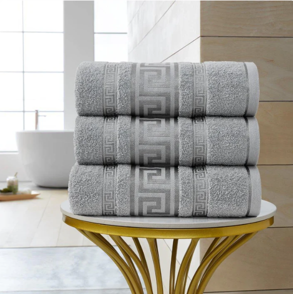 Egyptian Cotton Towels - Greek Meander Pattern