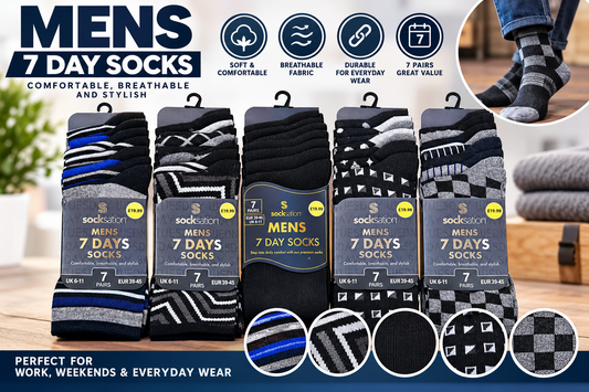 7PK Mens Suit Socks Size 6-11