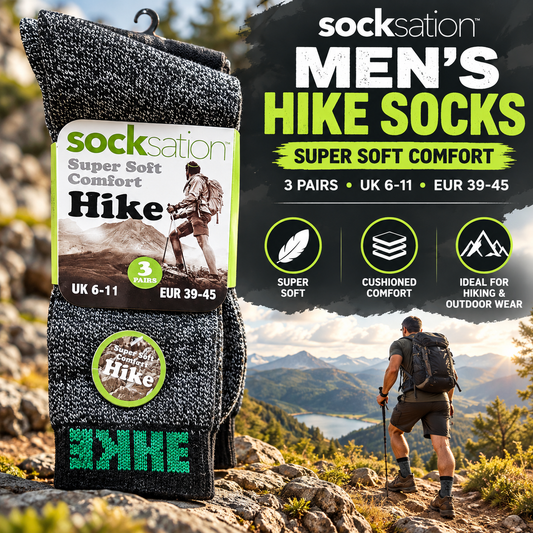 3PK HIKE Socks Size 6-11