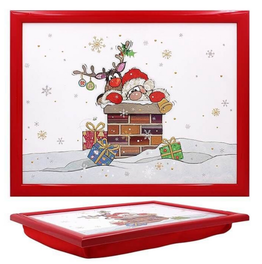 Christmas Bug Art Santa Laptray