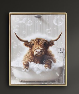 Urban Art Highland Cow Bath Wall Art 50*70cm LP75626