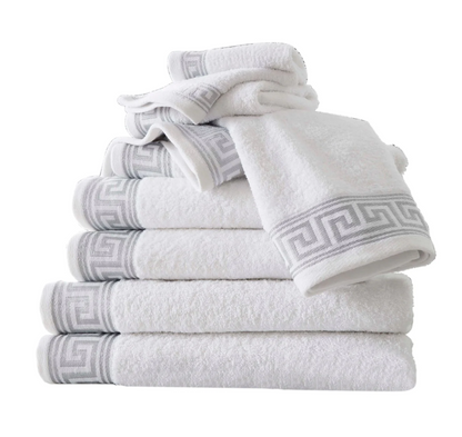 Egyptian Cotton Towels - Greek Meander Pattern