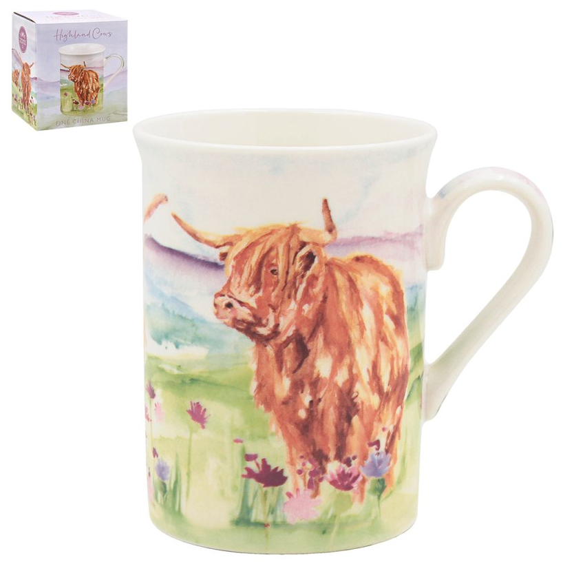 Highland Cow Fine China Kitchen Set by Jennifer Rose