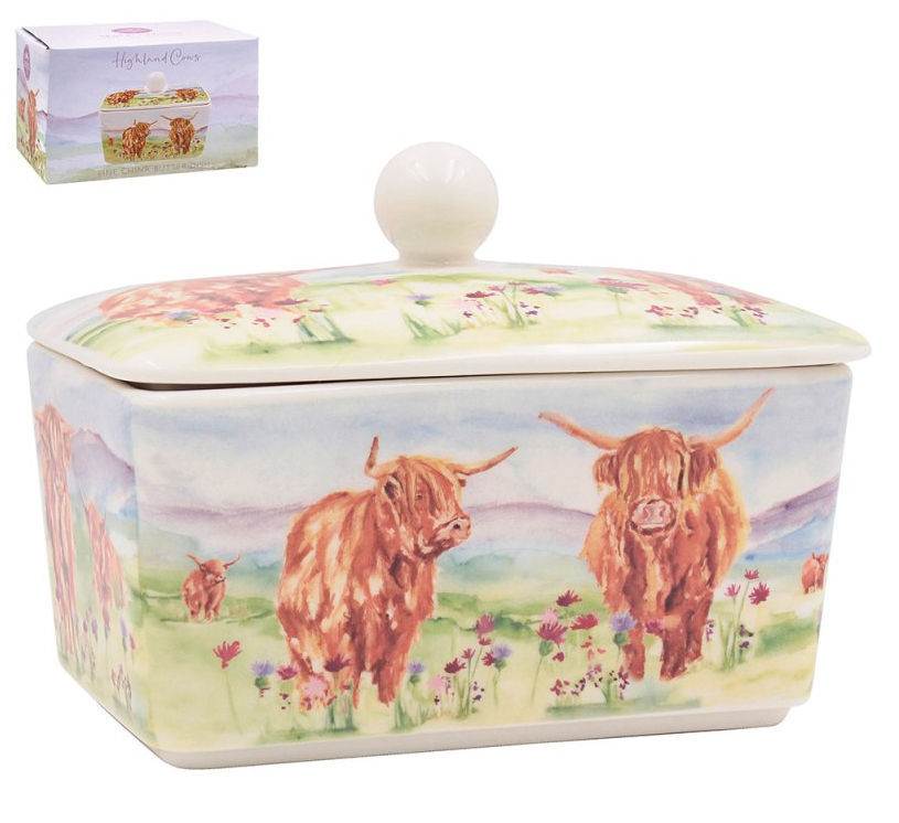 Highland Cow Fine China Kitchen Set by Jennifer Rose