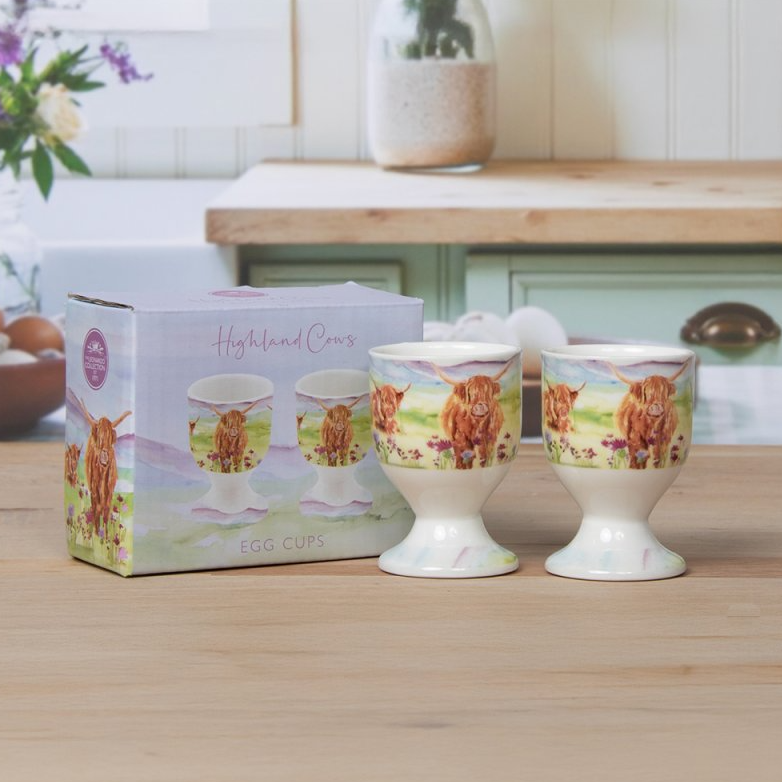 Highland Cow Fine China Kitchen Set by Jennifer Rose