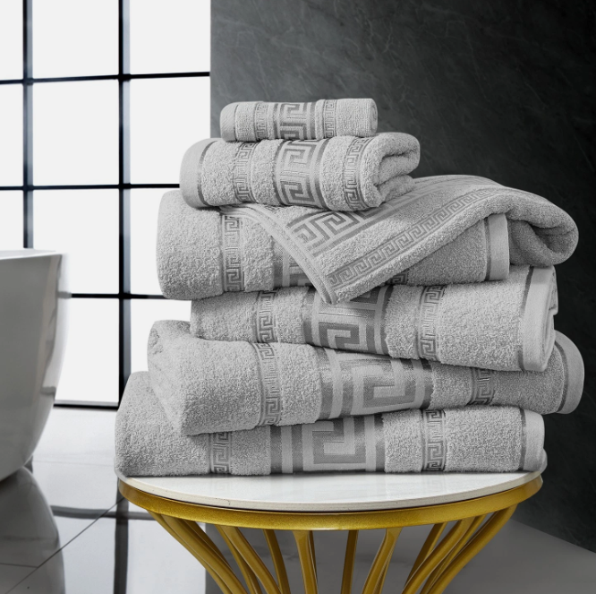 Egyptian Cotton Towels - Greek Meander Pattern