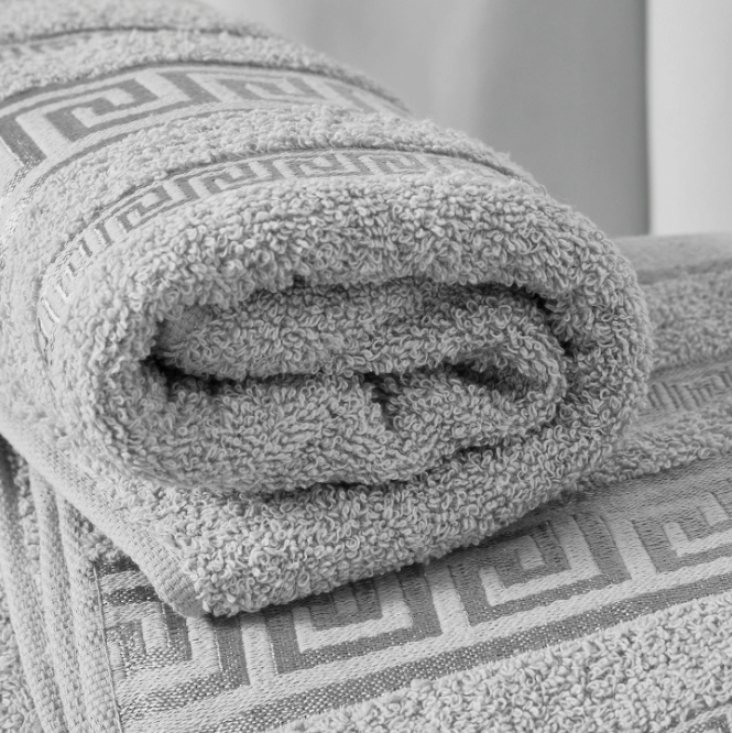 Egyptian Cotton Towels - Greek Meander Pattern