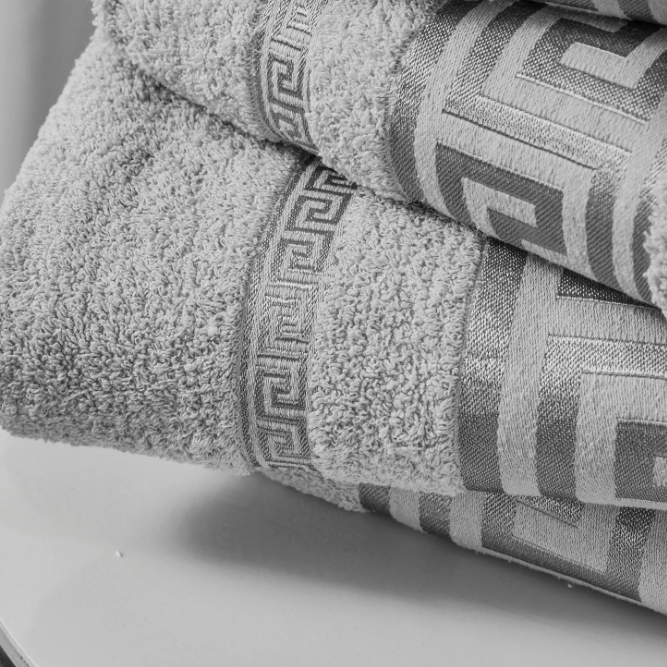 Egyptian Cotton Towels - Greek Meander Pattern