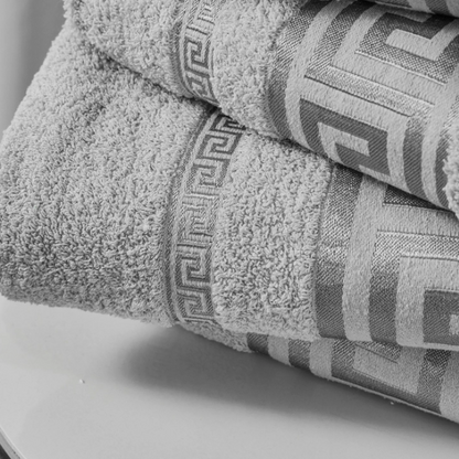Egyptian Cotton Towels - Greek Meander Pattern