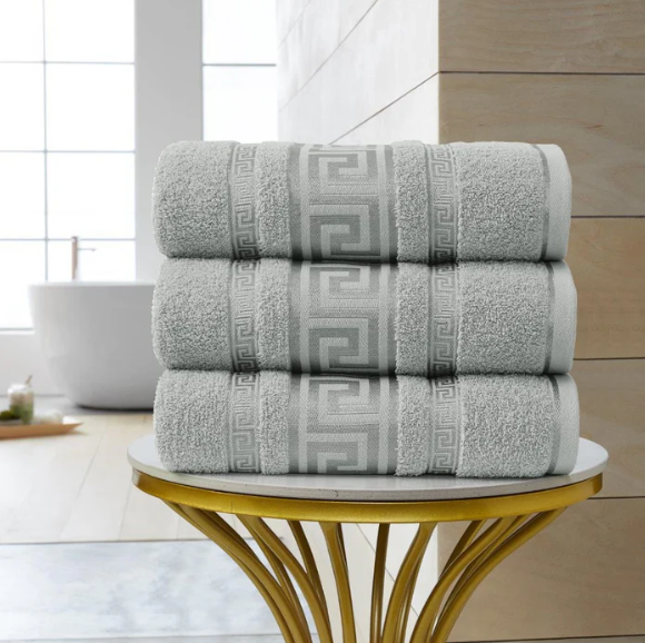Egyptian Cotton Towels - Greek Meander Pattern