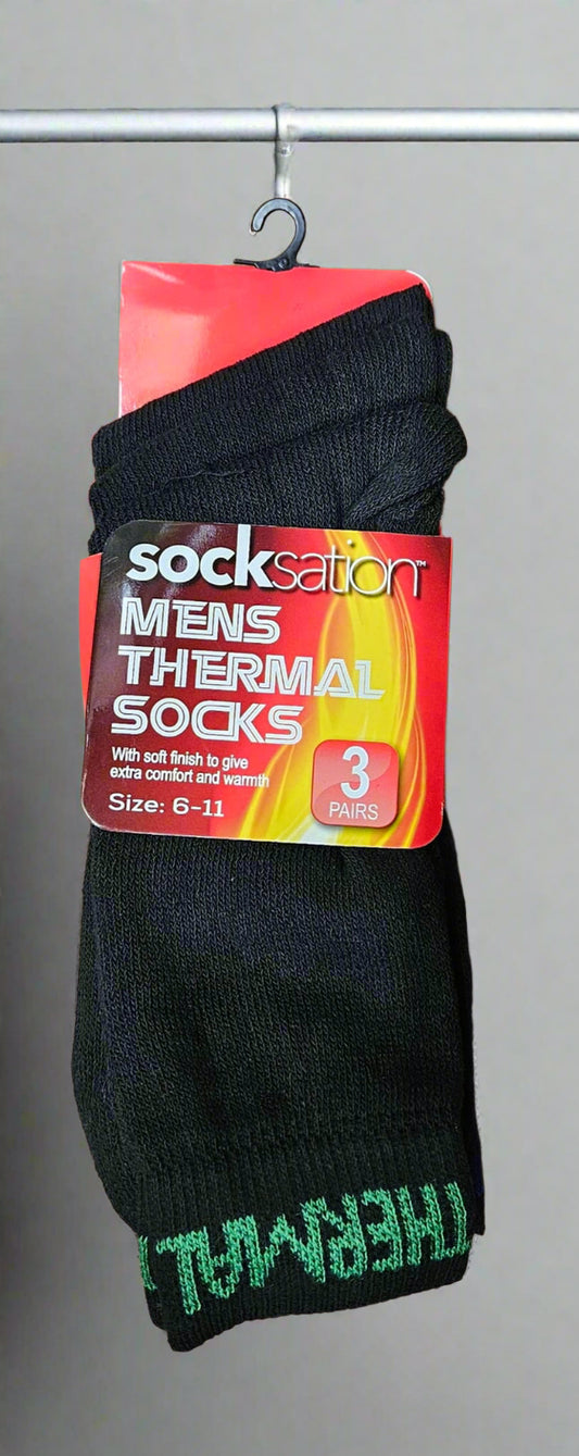 3PK THERMAL Socks Size 6-11