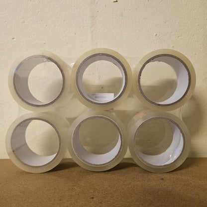 Clear Packaging Tape 48mm x 66m - 6 Rolls