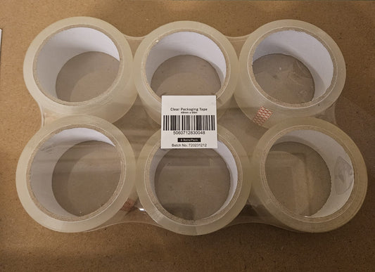 Clear Packaging Tape 48mm x 66m - 6 Rolls
