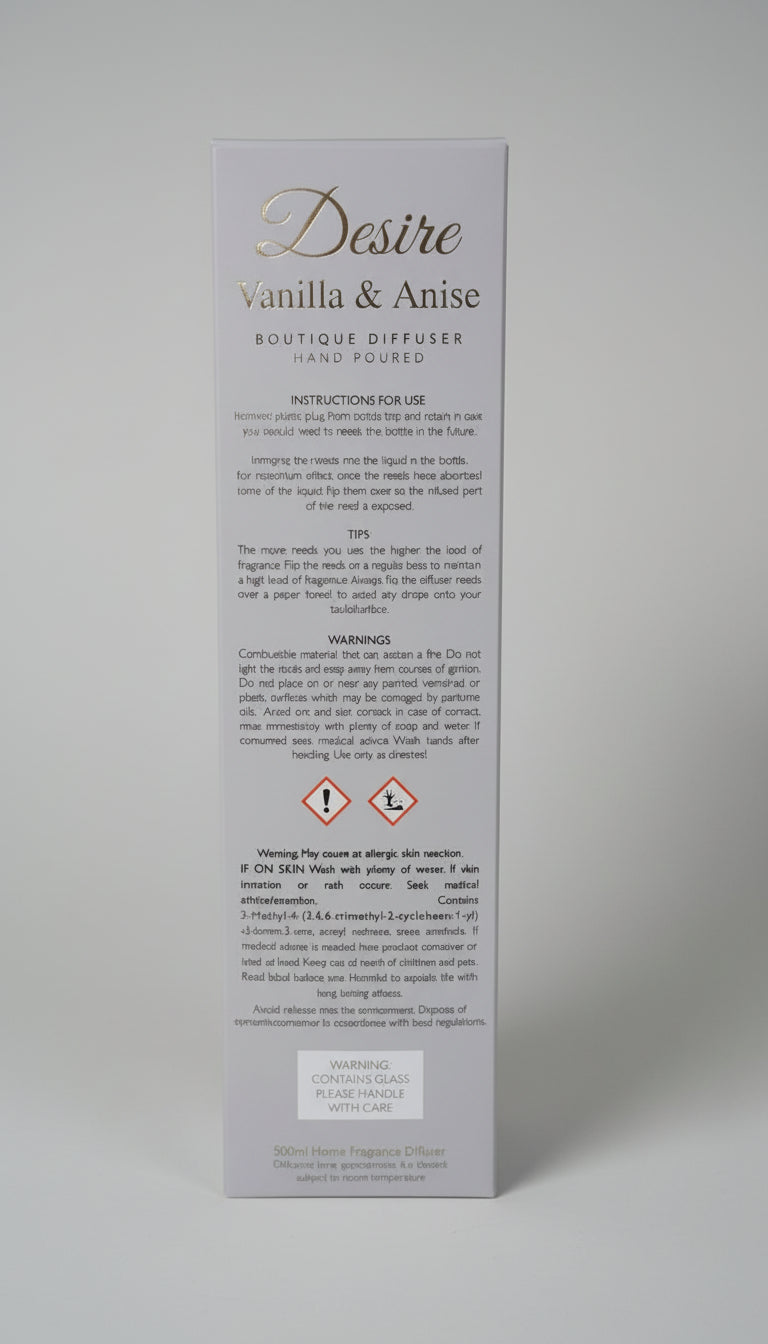 Boutique Diffuser - Vanilla & Anise - 500ml