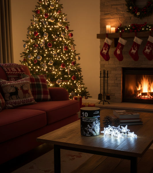 Christmas String Lights Indoor Battery Operated - 10 Lights