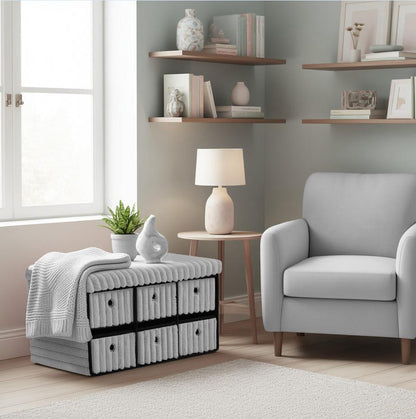 Ottoman Storage Bench Box - 6 Drawers