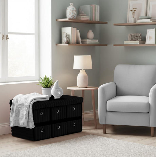 Ottoman Storage Bench Box - 6 Drawers