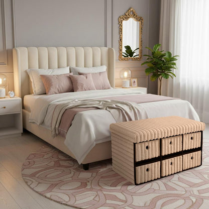 Ottoman Storage Bench Box - 6 Drawers