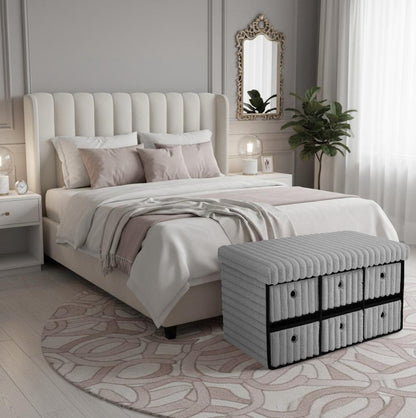 Ottoman Storage Bench Box - 6 Drawers