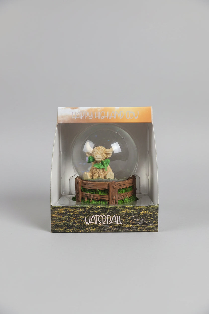 Highland Cow Water Globe