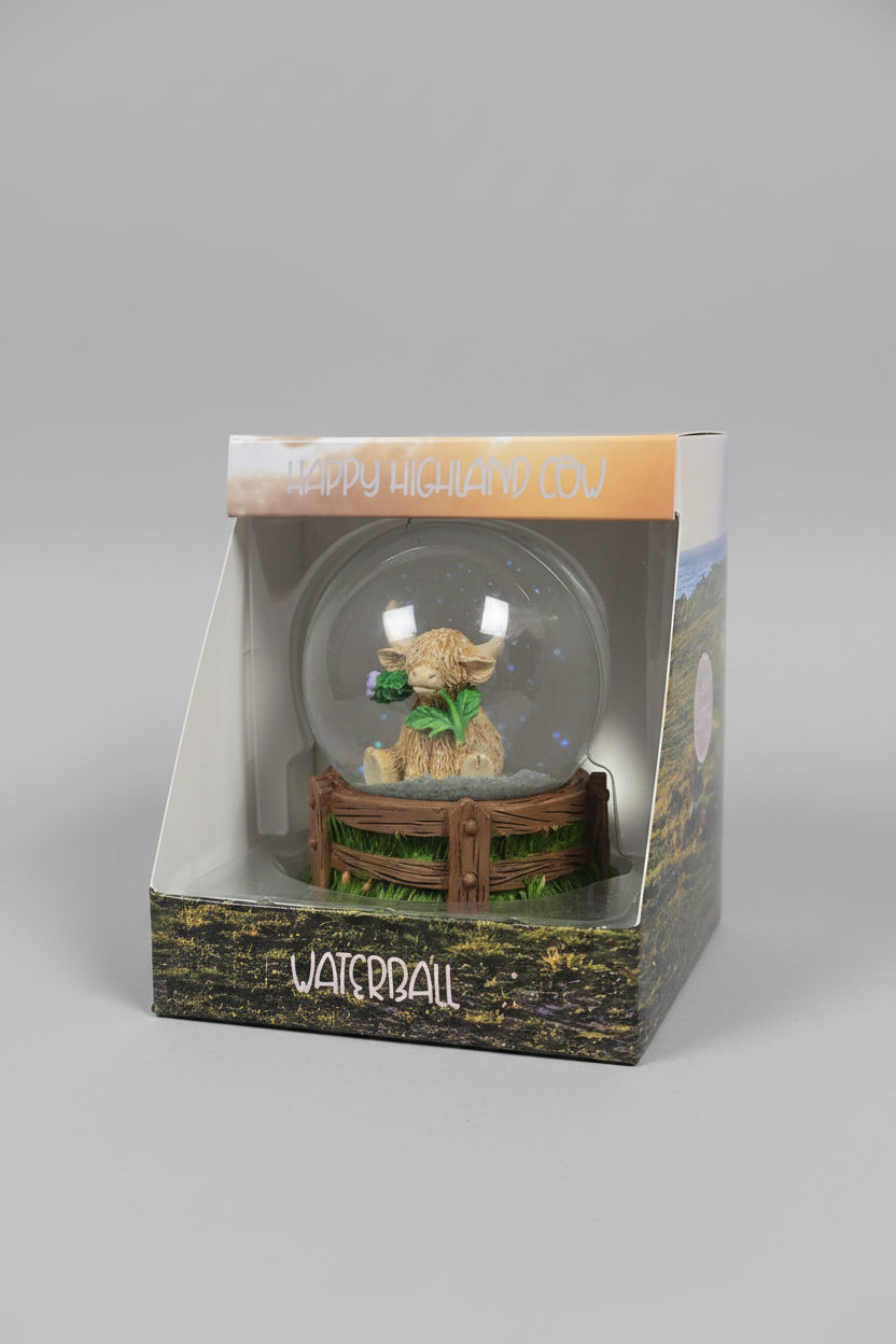 Highland Cow Water Globe