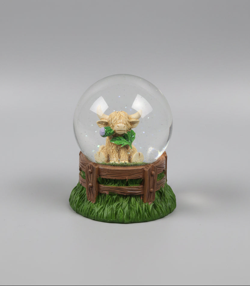Highland Cow Water Globe