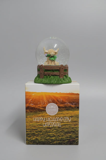 Highland Cow Water Globe