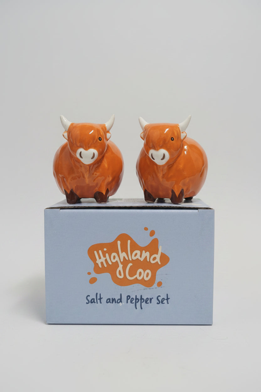 Highland Coo Salt & Pepper Set by Puckator