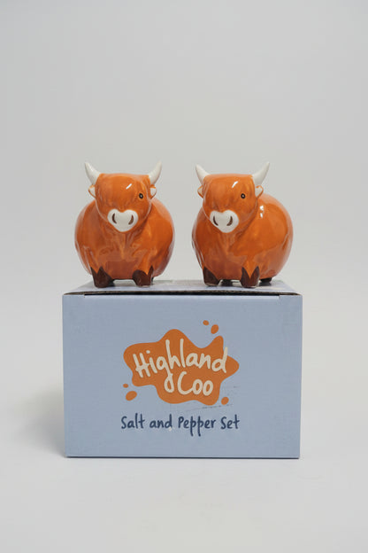 Highland Coo Salt & Pepper Set by Puckator