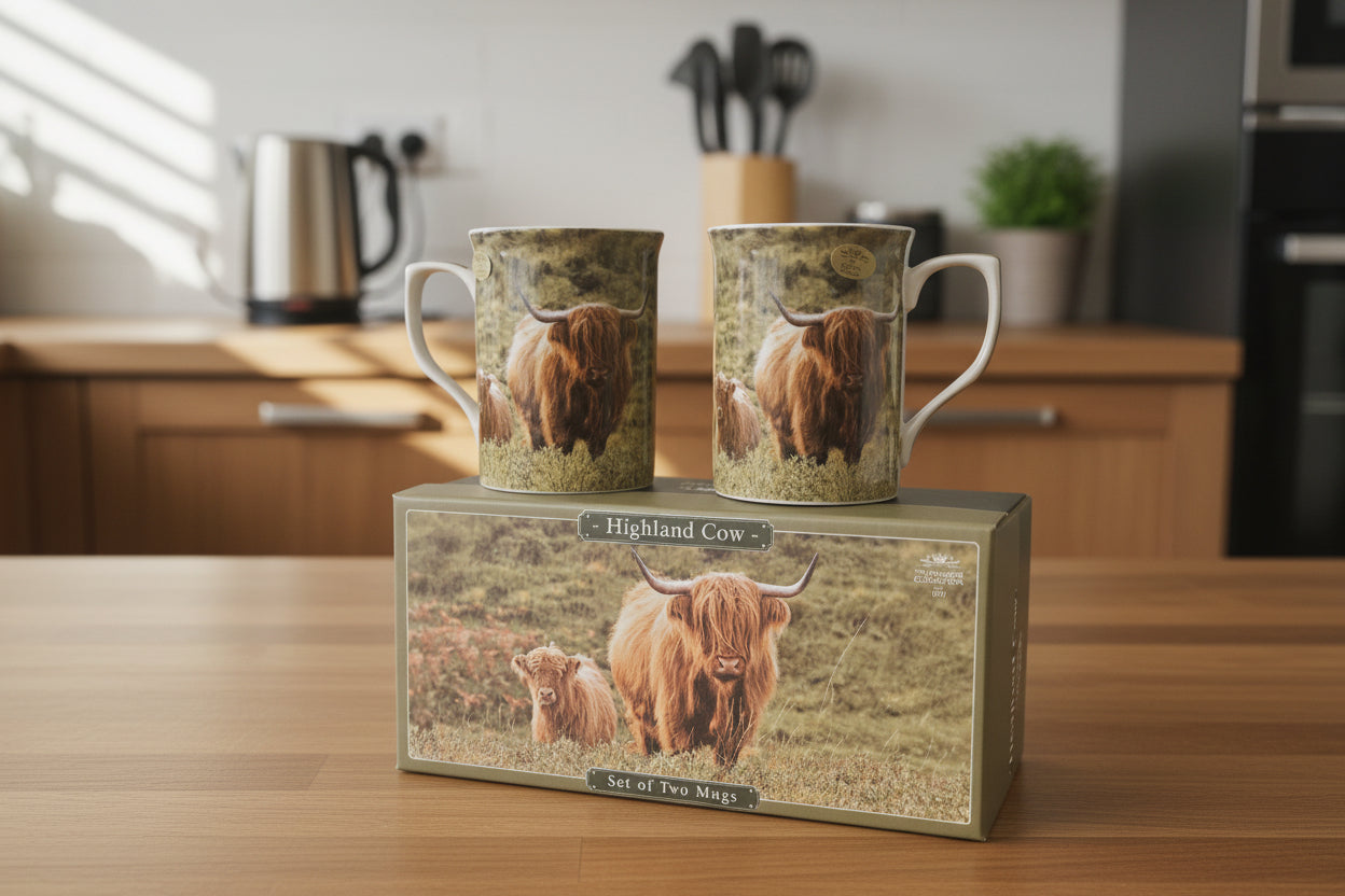 Highland Cow Fine China Kitchen Set