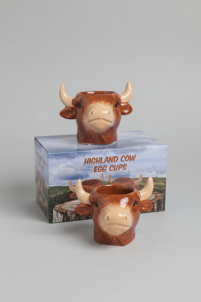 Ceramic Salt & Pepper Shakers Set Highland Coo Cow Shaped Tableware Accessories