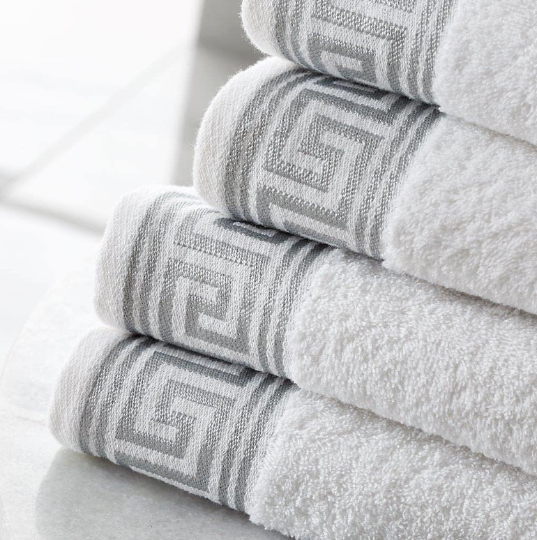 Egyptian Cotton Towels - Greek Meander Pattern