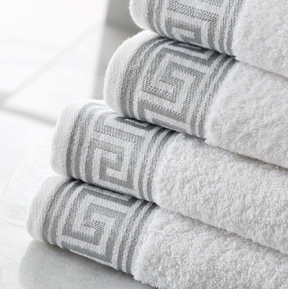 Egyptian Cotton Towels - Greek Meander Pattern