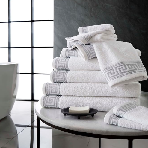 Egyptian Cotton Towels - Greek Meander Pattern