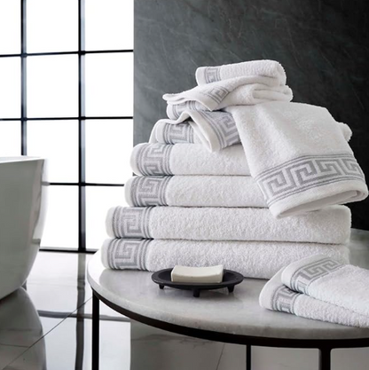 Egyptian Cotton Towels - Greek Meander Pattern