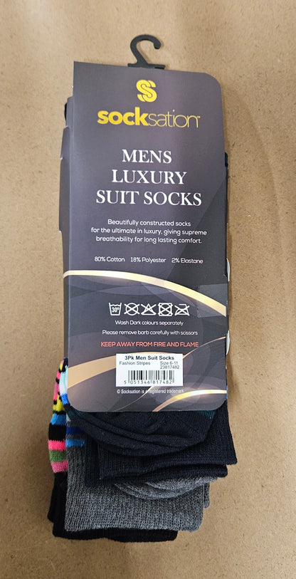 3PK Mens Suit Socks