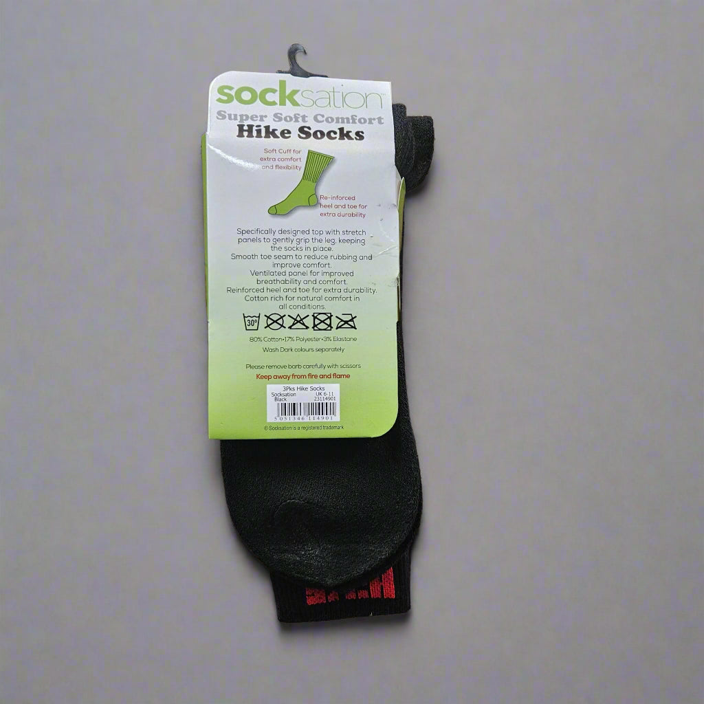 3PK HIKE Socks Size 6-11