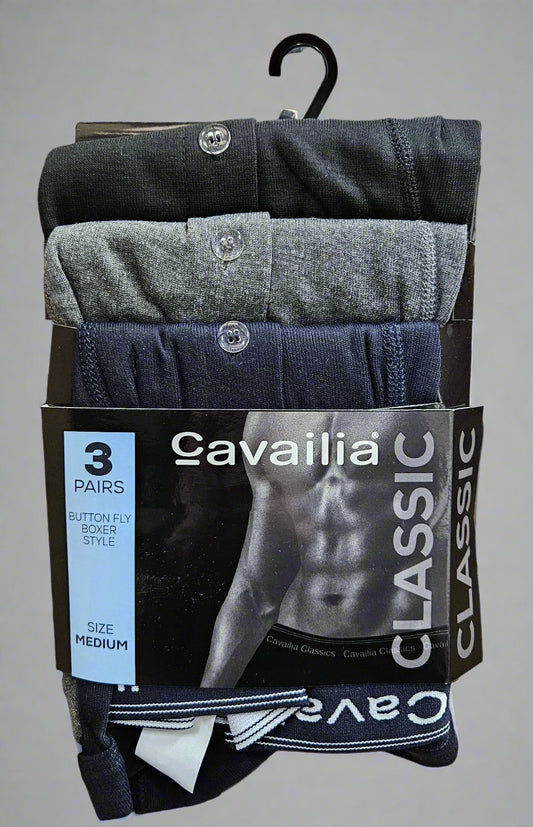 3PK Men's Boxer Shorts - Black/Navy/Grey