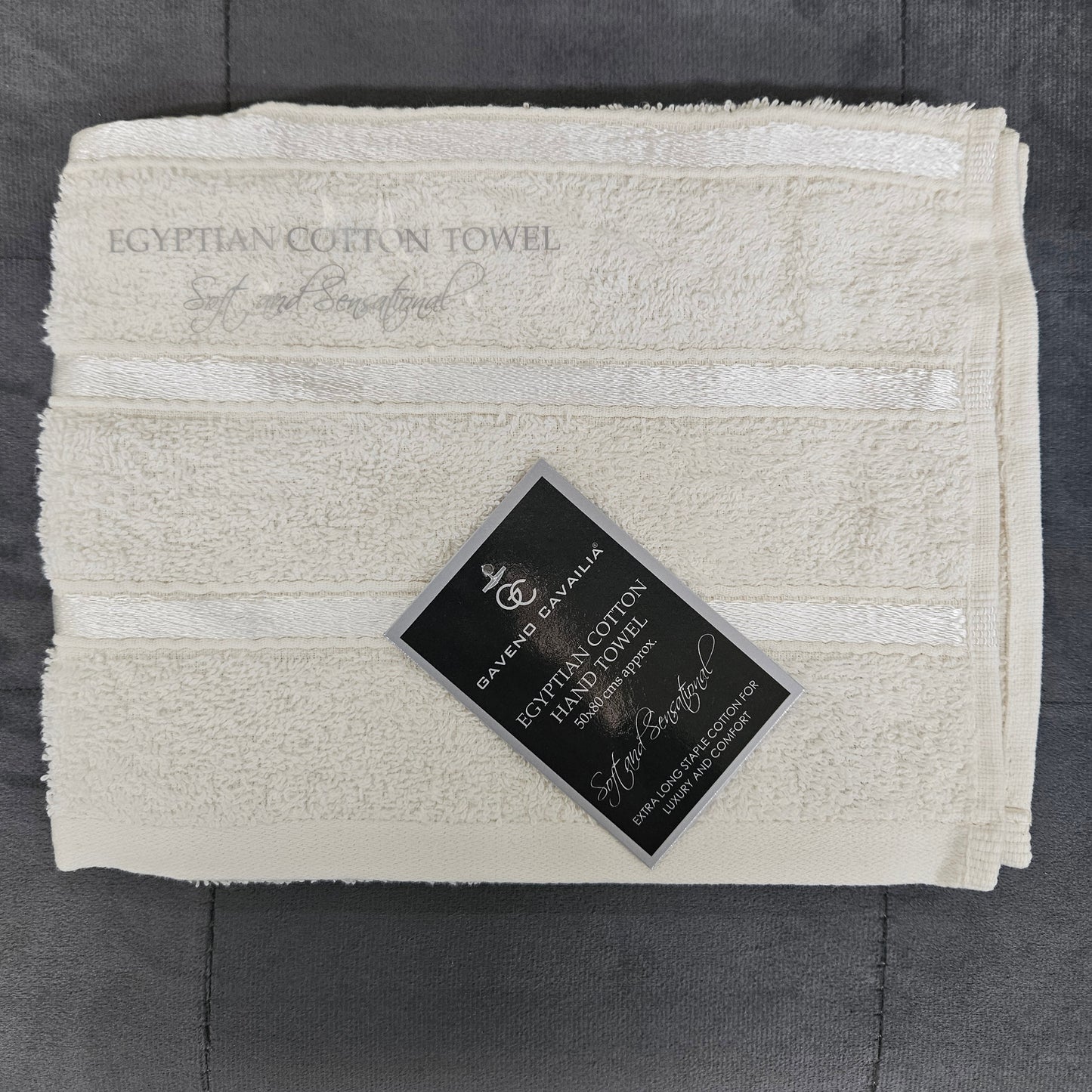 Satin Stripe Egyptian Cotton Hand Towel 50 x 80cm